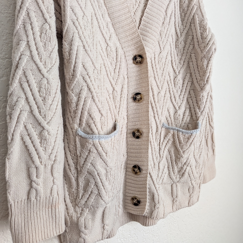 Altar'd State Cream Cable Knit Cardigan - Picture 2 of 7
